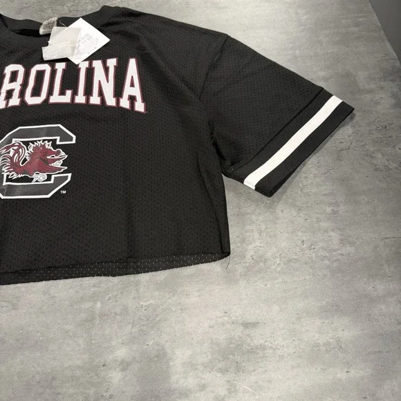 South Carolina Gamecocks Crop Jersey Women XL Black Mesh Baggy Oversized Sports - Picture 9 of 10